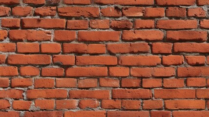 Textured red brick wall in warm lighting. Artificial intelligence image