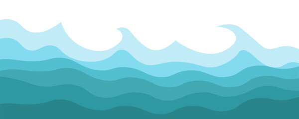 Abstract blue illustration on white background. Vector pattern. Water Wave Logo abstract design. Vector illustration