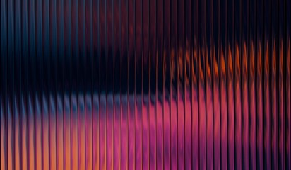 Iridescent glass ripple background, with vertical ribbed glass effect, blue red pattern glass, vibrant fractal gradient with smooth distortion texture