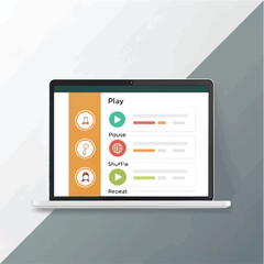 Music Player Interface on Laptop Screen