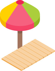 Summer Holiday Isometric Icons Set &ndash; Travel, Beach, Vacation, and Tourism Vector Illustrations