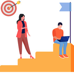 Businessman with Career growth Illustration