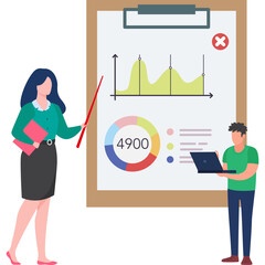 Guys doing Business Analysis report Illustration