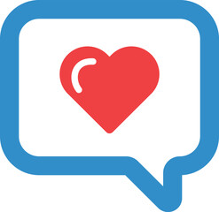 Heart icon inside speech bubble for love message communication social media symbol vector