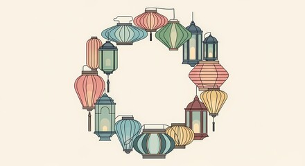 Decorative Lantern Arrangement for Celebrations and Festive Occasions