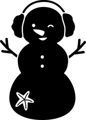 Holiday Beach Sand Snowman silhouette design.
Summer Christmas Sand Snowmen flat vector illustration isolated.
Transparent background. svg.
