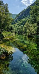 Crystal clear mountain river