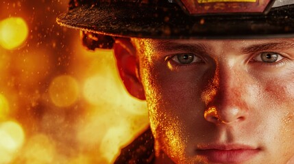 High-intensity urban firefighter action a close-up look at fiery environments