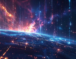 Digital planet, vibrant energy