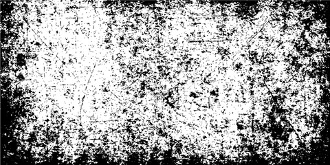 Fototapeta premium Abstract black and white grunge texture with a dirty old ink splash on a grey paper background