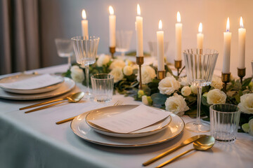 table setting for a dinner