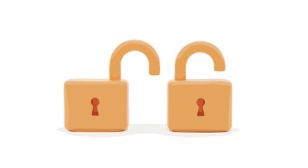 Unlock possibilities with these two open padlocks, symbolizing freedom, security, and opportunities, perfect for your next project