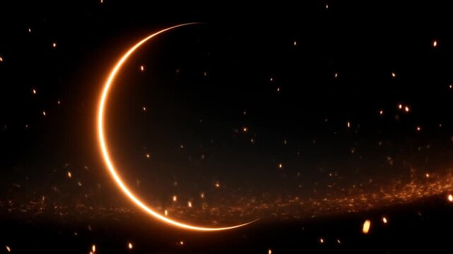 Crescent moon night sky