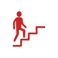 Person Climbing Stairs Icon / 階段を上る人のアイコン