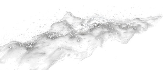 Abstract white swirl with sparkling glitter isolated on transparent background