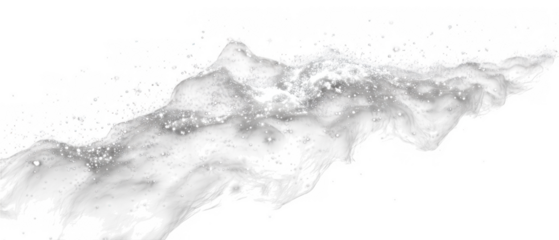 Abstract white swirl with sparkling glitter isolated on transparent background