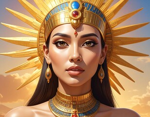 Digital portrait of a regal woman