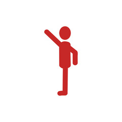 Person Raising One Hand Icon / 片手を挙げている人のアイコン