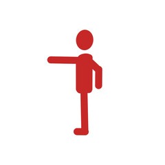 Side View Person Stretching Arm Icon / 横向きで片腕を前に伸ばす人のアイコン