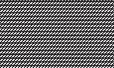 black white Metal mesh seamless pattern. Сircle black mesh. White circles on black background. Vector texture illustration.