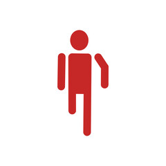 Walking person icon with bent arm / 片腕を曲げて歩く人のピクトグラム