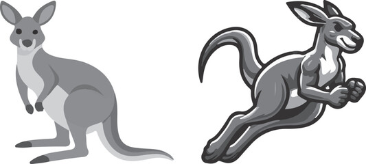 Art & Illustrationkangro vector icon set. Kangaroo vector icon for web design.transparent background.