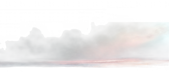 Ethereal misty ocean horizon with soft pink and blue hues isolated on transparent background
