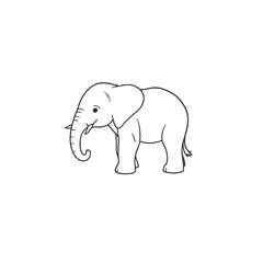 Fototapeta premium Elephant, the drawing is made in a minimalistic style and reflects the essence of the object with a single continuous line.