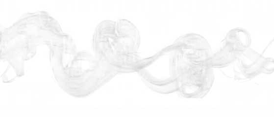 Abstract flowing white paint brush stroke isolated on transparent background