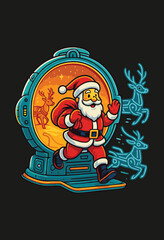 Santa Through Time, Past Meets Future Christmas, The Timeless Santa, Sleighs of Yesterday & Tomorrow, Time-Travel Holiday Magic