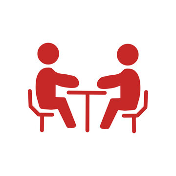 Meeting or discussion icon / 打ち合わせ・相談・面談のピクトグラム