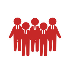 Business team icon standing together / スーツ姿のビジネスチームのピクトグラム