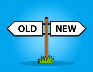 Directional signs for old and new paths