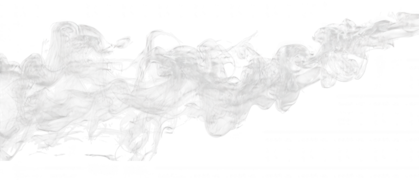 Abstract white swirls of paint flowing across a transparent background isolated on transparent background