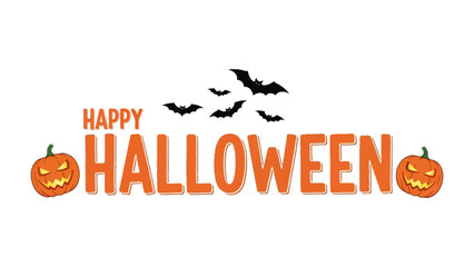 Happy Halloween: Spooky pumpkin smiles and swooping bats bring a cheerful greeting for Halloween, showcasing a festive spirit of October!
