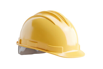 Fototapeta premium Yellow construction hard hat safety equipment with ventilation design, cut out