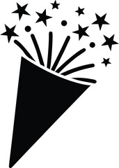 pyrotechnic display illustration, event festival cone symbol
