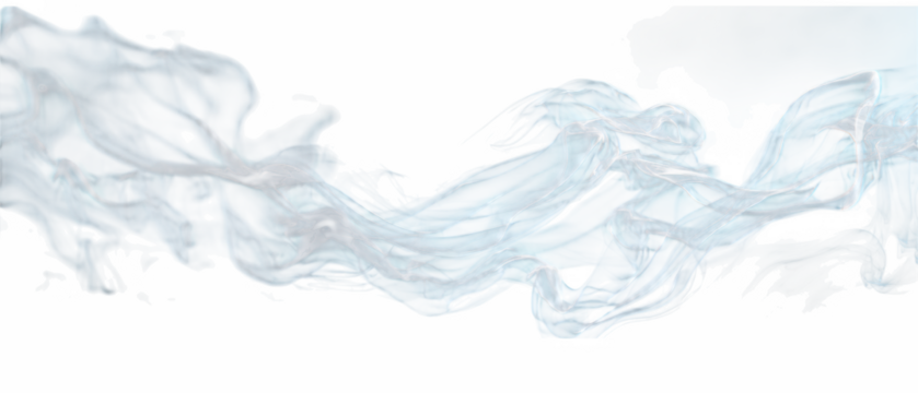 Flowing light blue abstract swirls and waves isolated on transparent background - Powered by Adobe