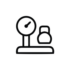 Weight scale icon isolated on white background. Weight scale icon in trendy design style. Weight scale vector icon modern and simple flat symbol for web site