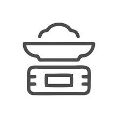 Weight scale icon isolated on white background. Weight scale icon in trendy design style. Weight scale vector icon modern and simple flat symbol for web site