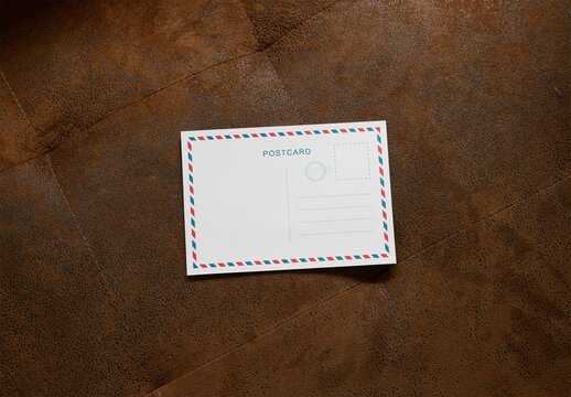 Mockup Of Customized Horizontal Post Card