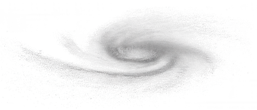 Swirling gray galaxy with bright center isolated on transparent background - Powered by Adobe