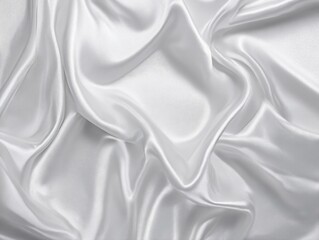 White Silk Fabric Background with Soft Folds.