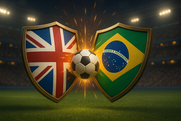 England vs Brazil shields clash in football sparks.