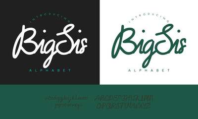 BigSis alphabet font with trendy handwritten curves, great for invitations, posters, and branding projects