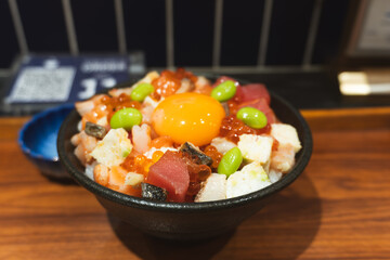 Delicious sashimi and fresh vegetables for a healthy gourmet meal