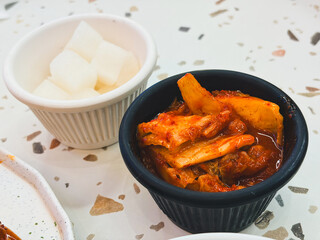 A gourmet plate of delicious kimchi 