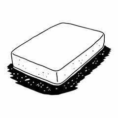 dishwashing sponge minimal lineart
