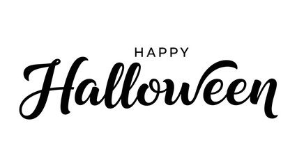 Halloween Greeting: A stylish, handwritten Happy Halloween message. A joyful design perfect for spooky holiday cards and invitations. 