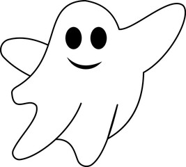 Flying Halloween ghost with open arms